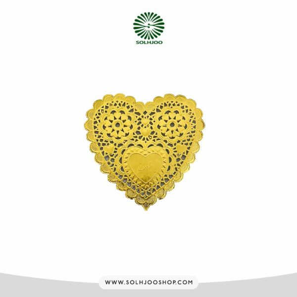 دانتل زیر کیک قلب طلایی 10 سانت 100عددی