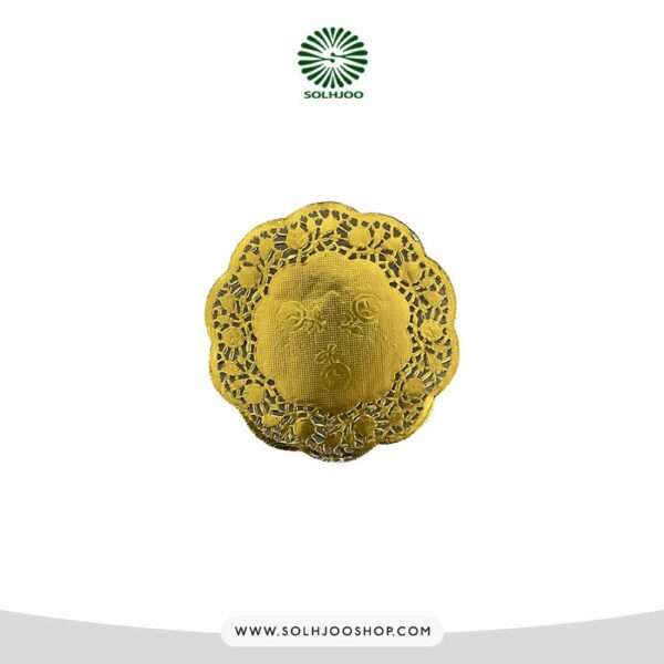 دانتل زیر کیک گرد طلایی 9 سانت 100عددی