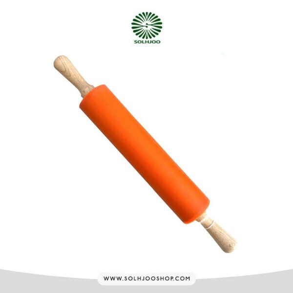 وردنه دسته چوبی سیلیکونی 29 سانت
