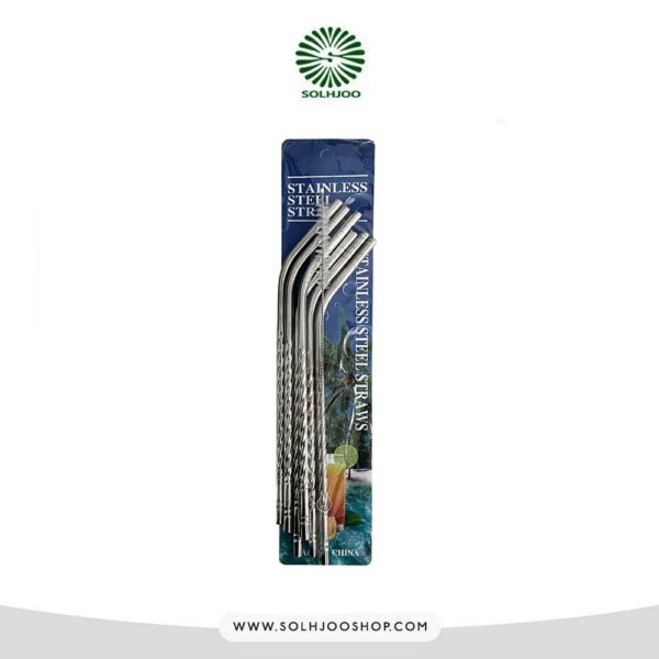 ست نی استیل و فرچه طرحدار 6 عددی