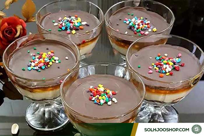 دسر لیوانی ژله و کرم