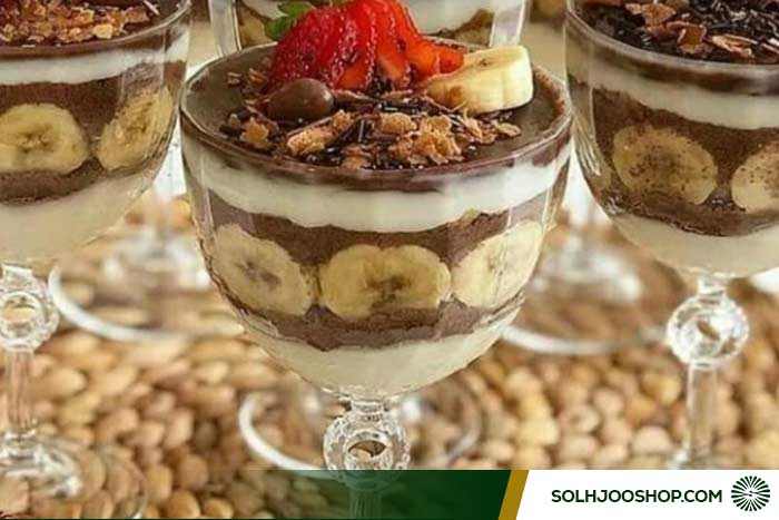 دسر لیوانی موز و نوتلا